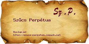 Szűcs Perpétua névjegykártya