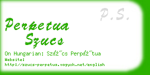 perpetua szucs business card